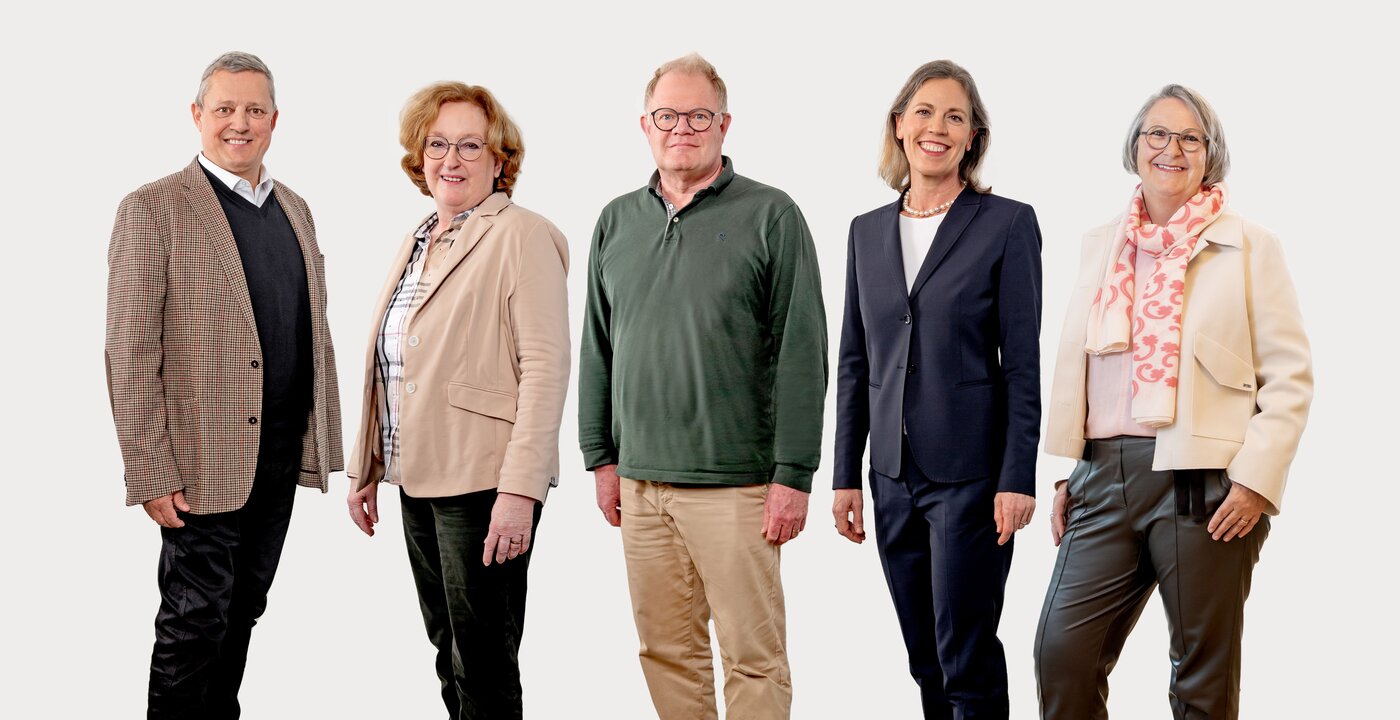 von links nach rechts: Pius Bernet, Renée Sigrist, Urs Masshardt, Esther Bieri, Marianne Wimmer